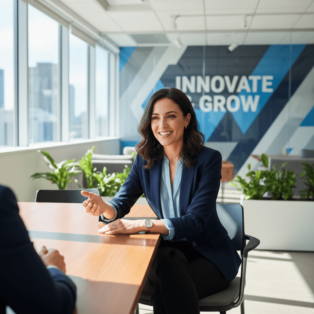Woman preparing for job interview