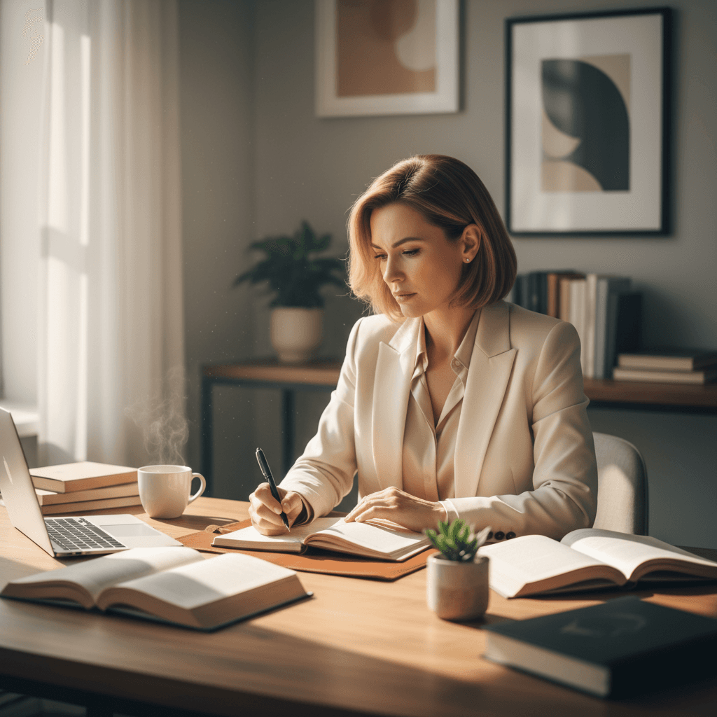 Woman identifying professional strengths