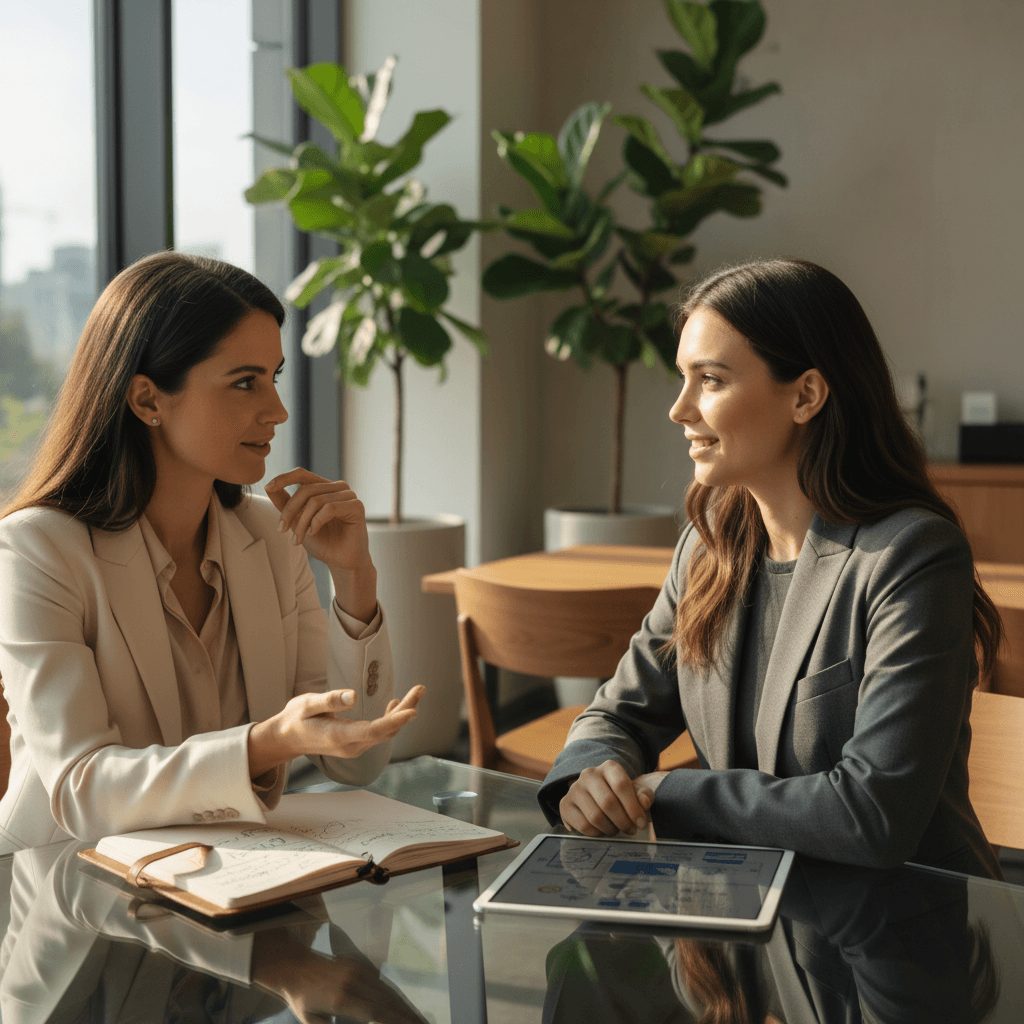 One-on-one consultation session with supportive mentor