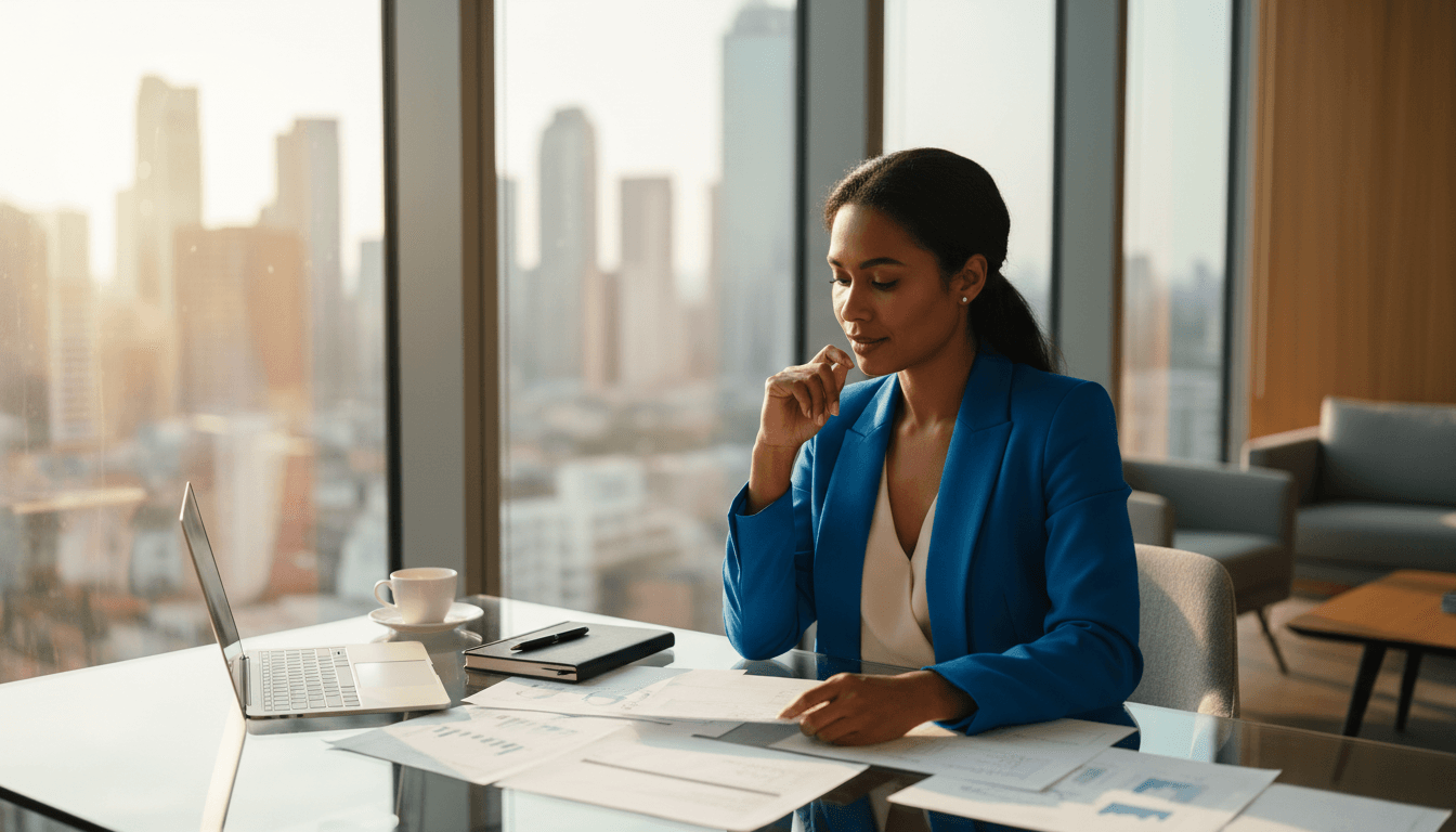 Woman looking confident and hopeful in a bright, supportive environment
